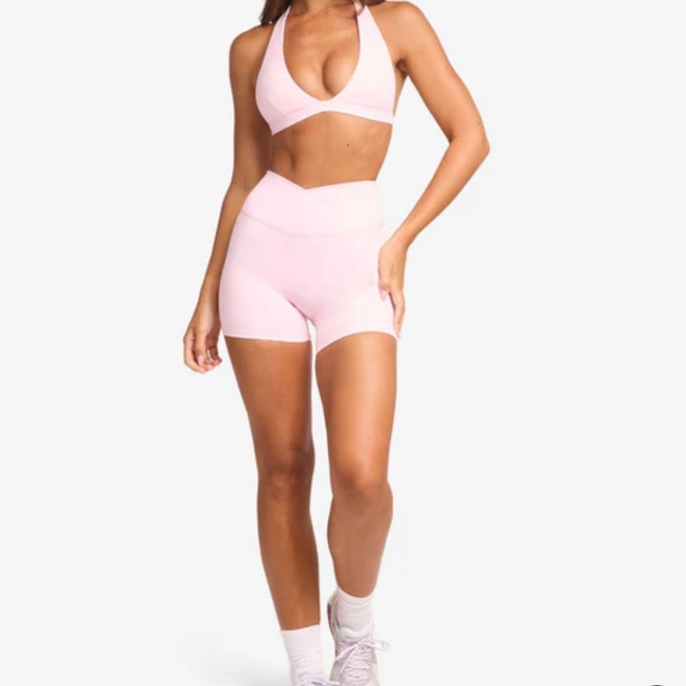 Crop Shop Boutique Fade Crossover Short Blossom